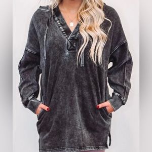 Mono B Longline Pullover Hoodie Sweatshirt